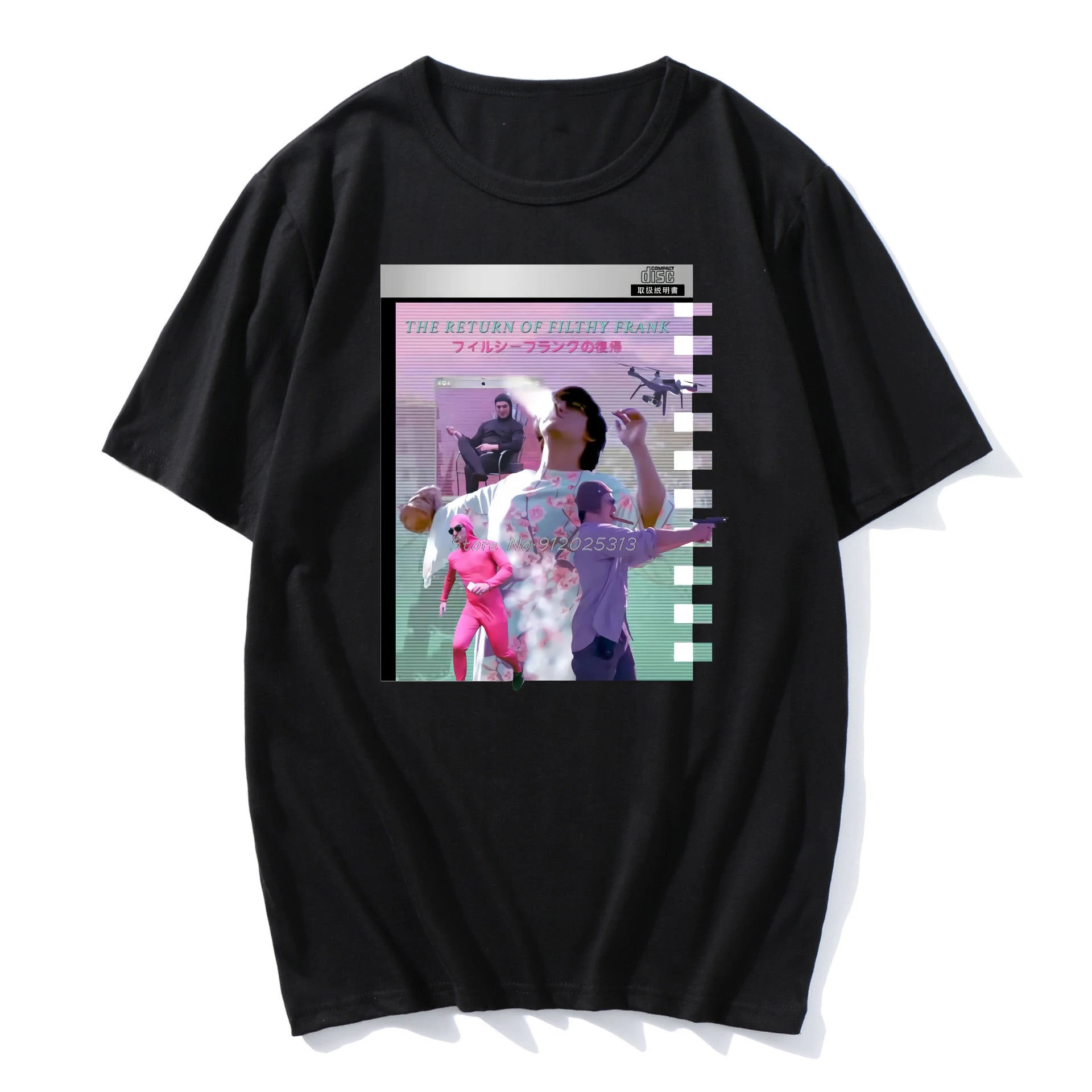 Eightin Vaporwave Filthy Frank 420 T Shirt Cotton Large Size  Printing Tees Short Sleeves Casual Loose Men T-Shirt