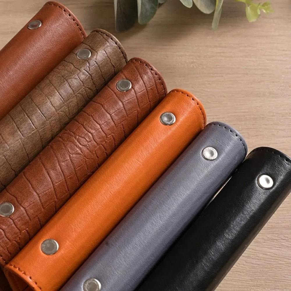 Fashion A8 Leather Binder Notebook Blank Line 5 Holes Mini Diary Planner Schedule 80Sheets Memo Pads Office