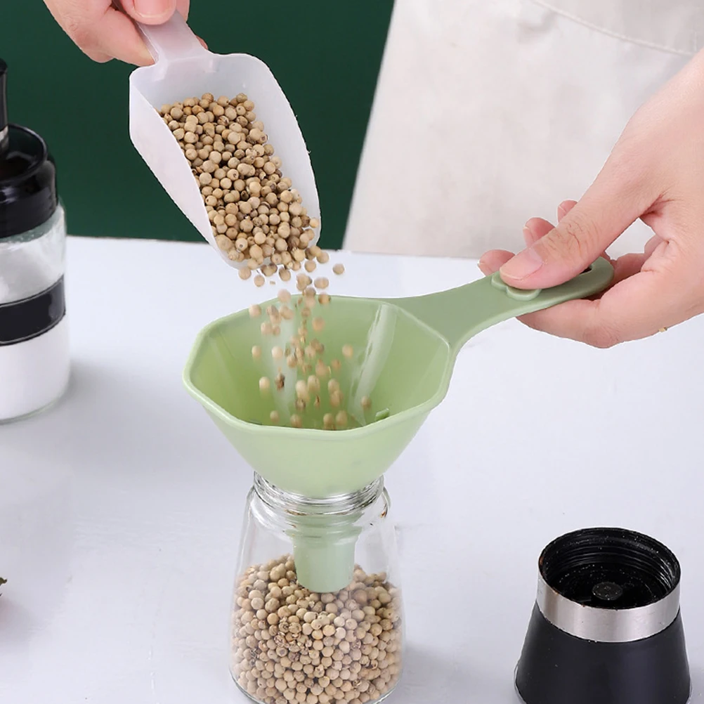 

2 Sets Multi-functional Funnels for Oil Soy Sauce Jam Milk Juice Water PP Material Wide Mouth Kitchen Tools