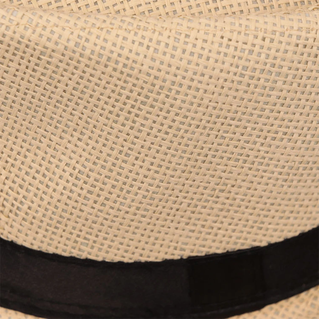 Stylish Panama Cap With Wide Brim For Sun Protection Light Weight Fiber Fedora Hat Sun Hat Black Children