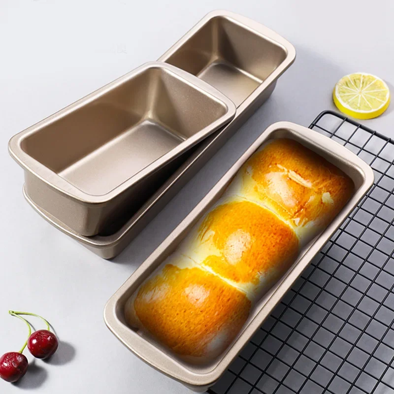 Hot Selling Commercial Rectangular Heavy Steel Non Stick Gold Toast Tin Bread Baking Pan Cake Mold for Family Kitchen Baking