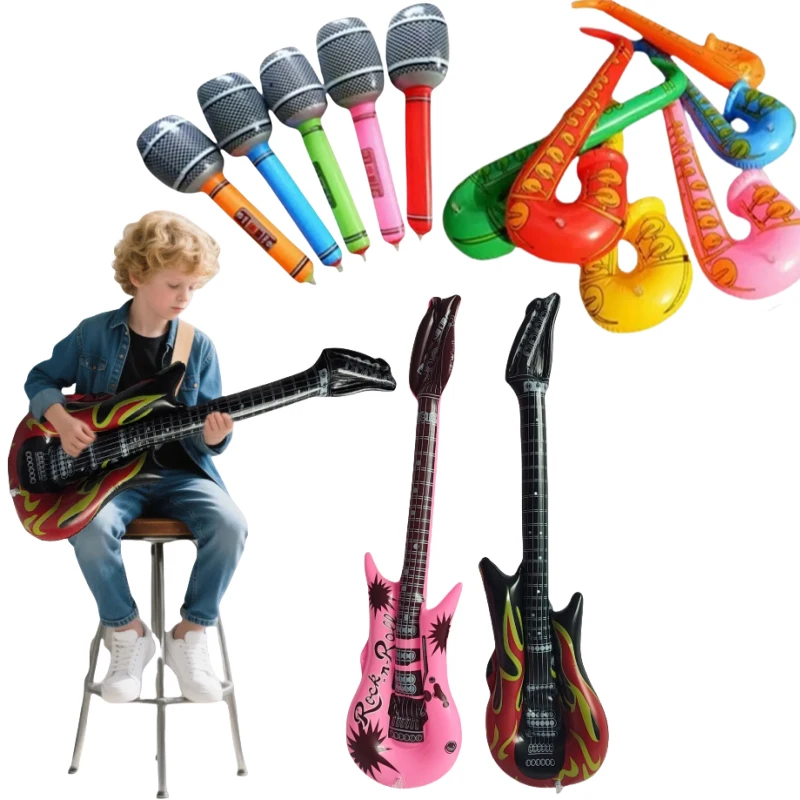 inflatable musical instrument toy music balloon set simulated instrument guitar saxophone microphone kid party toys