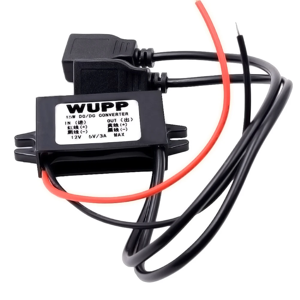

Vehicle Power Converter 12v to 5v Dual USB Cable Supply Module Car Driving Recorder