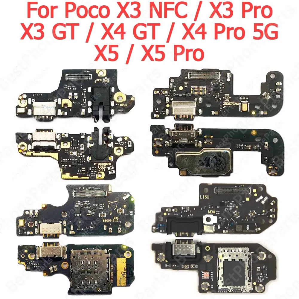 Charge Board For Xiaomi Poco X3 NFC X4 GT X5 Pro 5G Charging Port Usb Connector Pcb Dock Plate Mobile Phone Parts