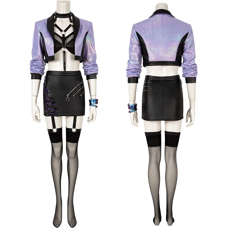 Anime LOL KDA Group  ‌Kai'Sa‌ Evelynn‌ Ahri cosplay outfit coat skirt Accessories Nice Stitching for women Performance costume view 3