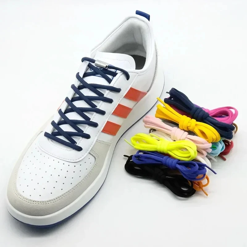 1/2Pair No tie ShoelacesSemicircle Elastic Shoe Laces For Kids and Adult Sneakers Shoelace Quick Lazy Laces Color Shoestrings