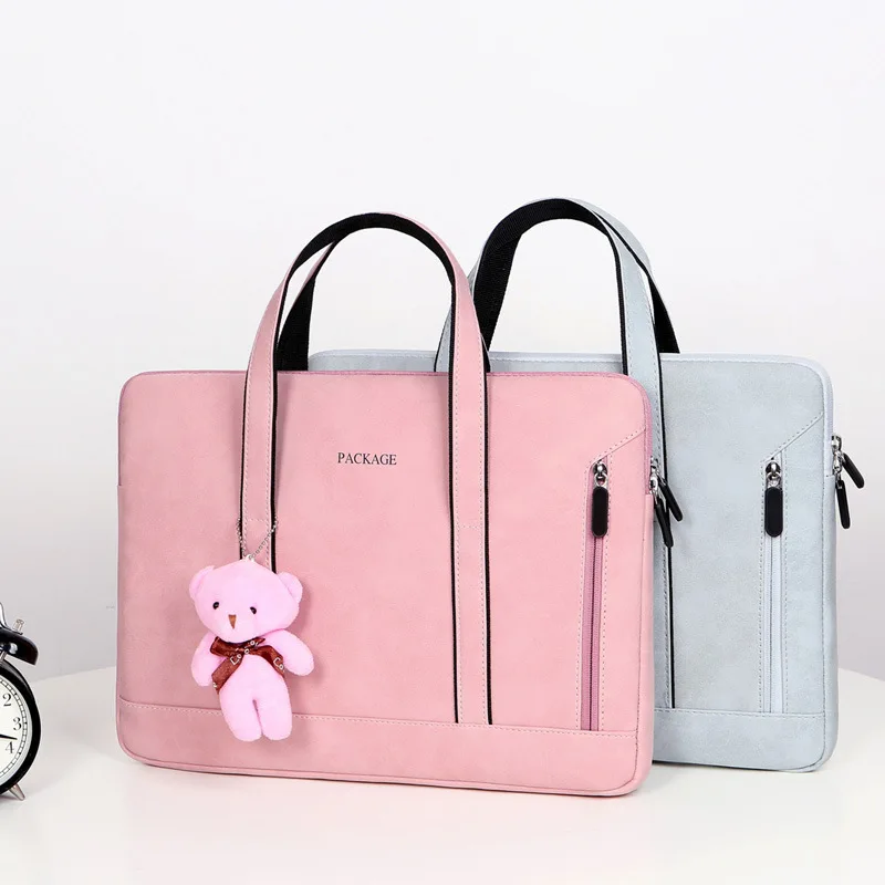 Laptop Bag 13 14 16 inch Handbag Women Notebook Bag For Macbook Air Pro  Xiaomi Asus PU Leather Luxury Computer Bag