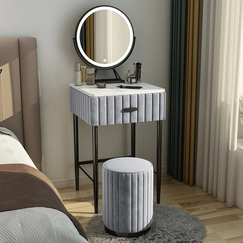 

Storage Nordic Style Dressing Table Led Lights Bedroom Girls Luxury Dressing Table Makeup Fashion Coiffeuse De Chambre Furniture