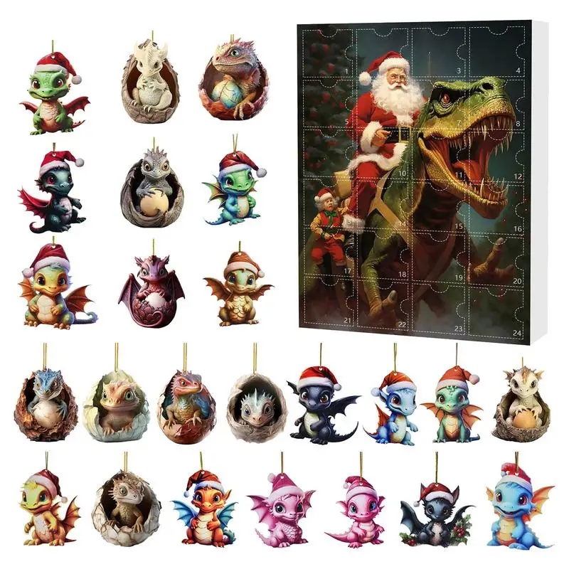 Dinosaur Egg Christmas Holiday Advent Calendar 24 Day Countdown Day Cute Christmas Countdown Calendar Gift for Children