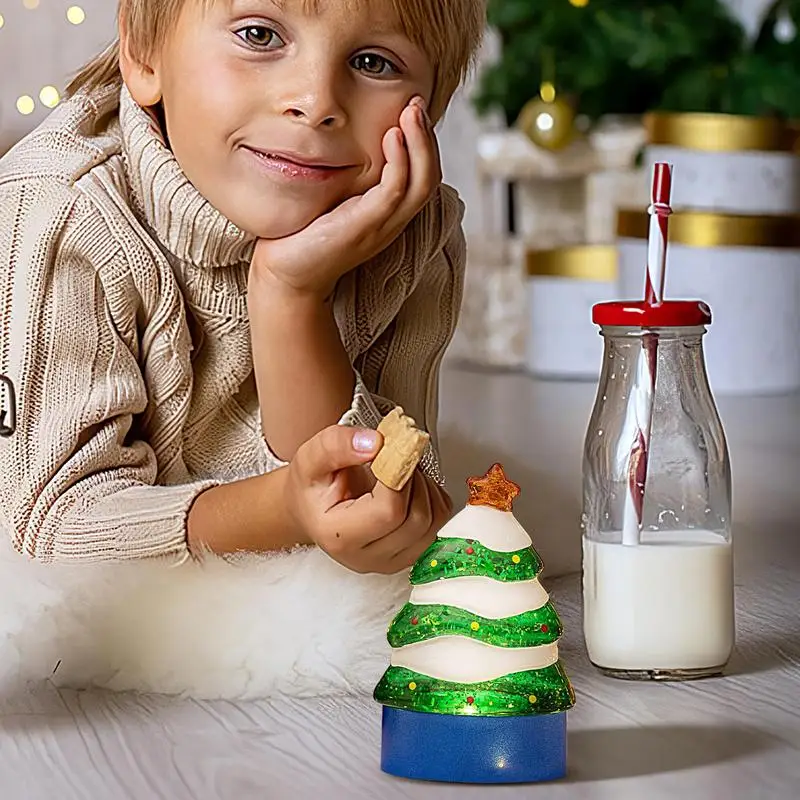 Luz nocturna de árbol de Navidad, bonitas luces nocturnas de Navidad, lámparas decorativas para árbol de Navidad, luces de árbol de mesa iluminadas de PVC para escritorio