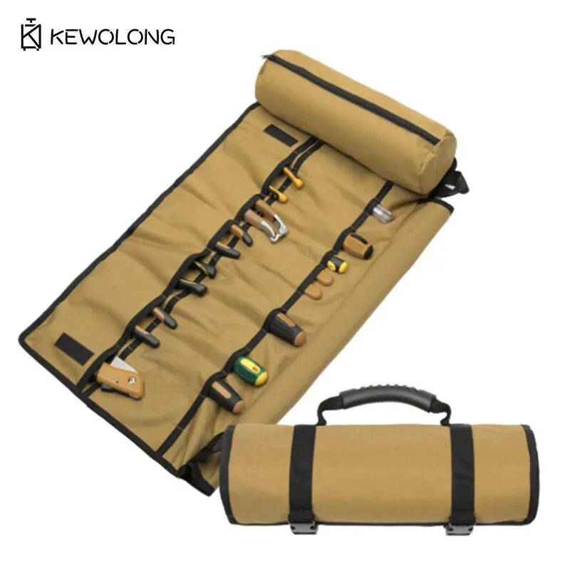 Organizer in tela resistente e impermeabile con ganci per appendere, custodia per parti portatile per elettricisti e meccanici