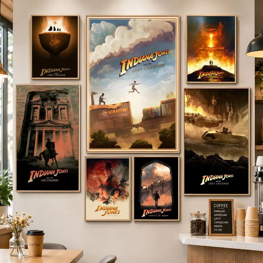 Film Indiana Jones Adventure Poster PP Decorative Poster Water-Resistant Print Apartment Dorm Office Cafe Gift