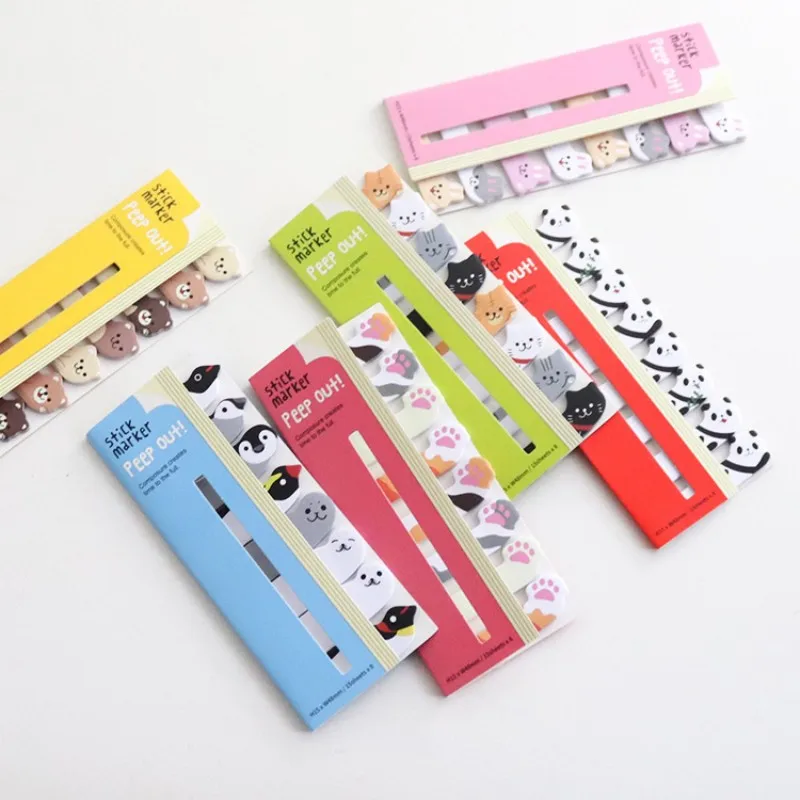 8 PiecesLytwtw's ‌Kawaii Animal Bookmark Sticky Notes/Note Pad/N-Sticky Notes Memo Pads, Creative Stationery image 3