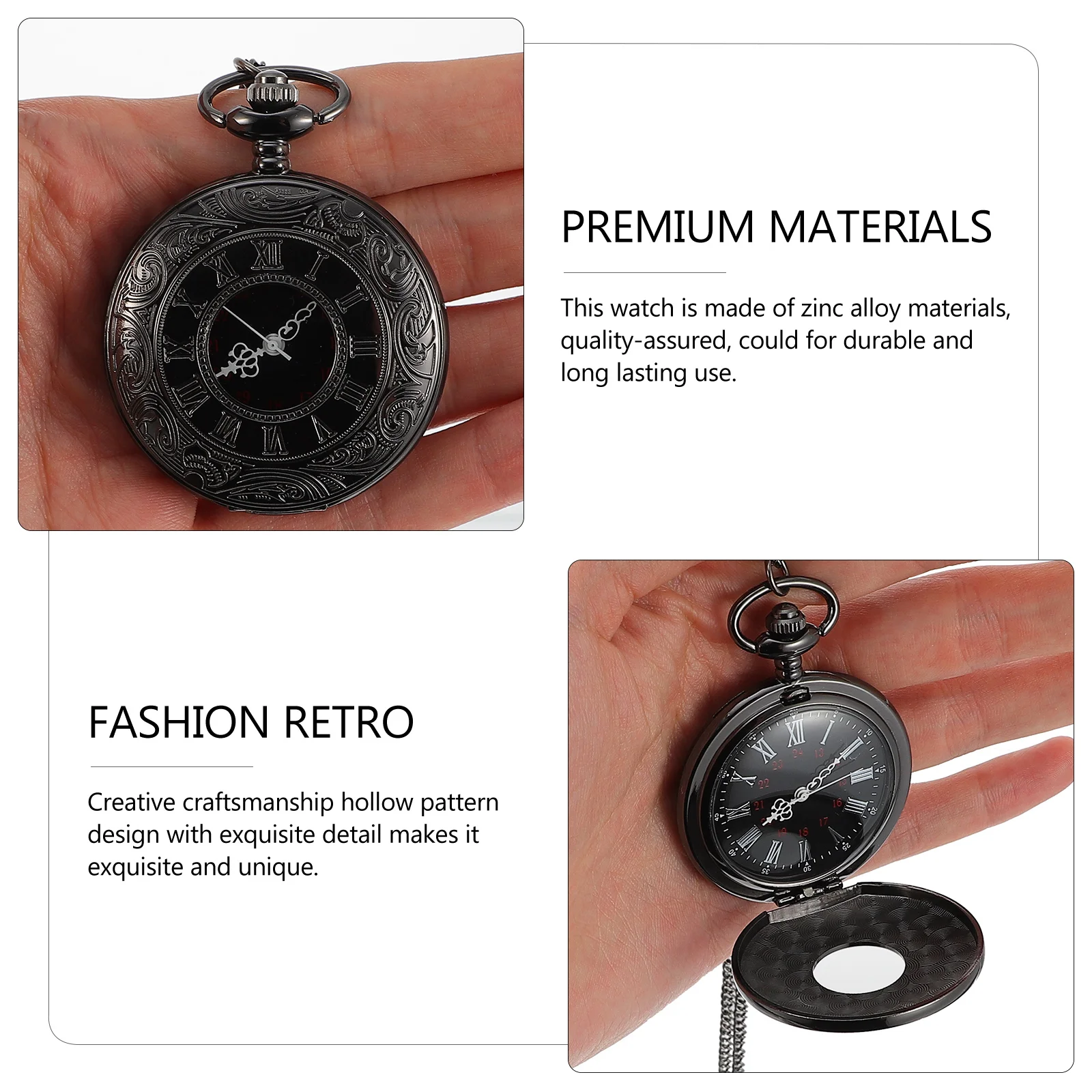 

1Pcs Classic Roman Numeral Pocket Watch High Quality Safe Durable Vivid Modeling Excellent Texture Pendant Watch
