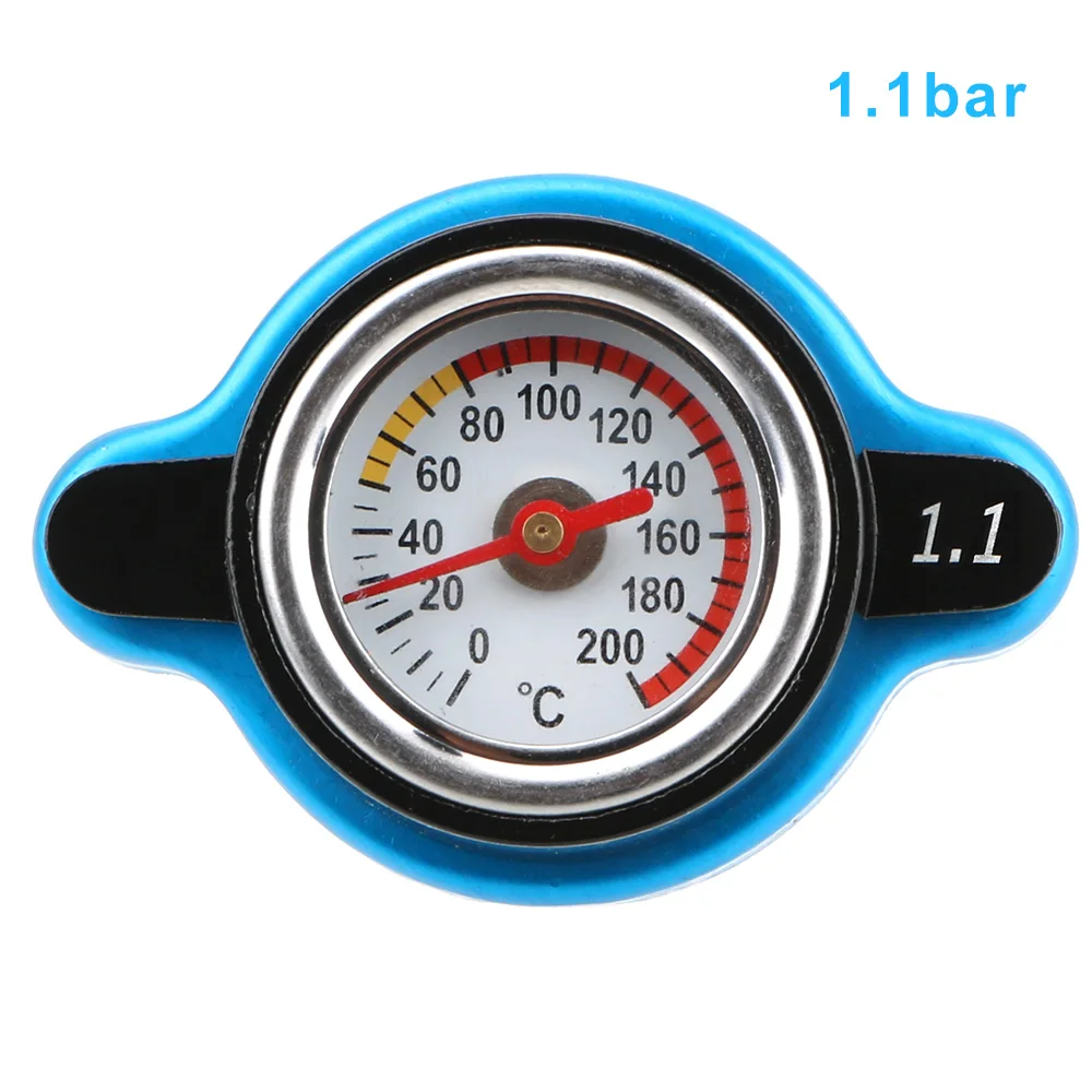 Temperature Gauge 0.9/1.1/1.3 Bar Thermo Radiator Cap Tank Cover Replacement Car Accessories Pressure Balance Function