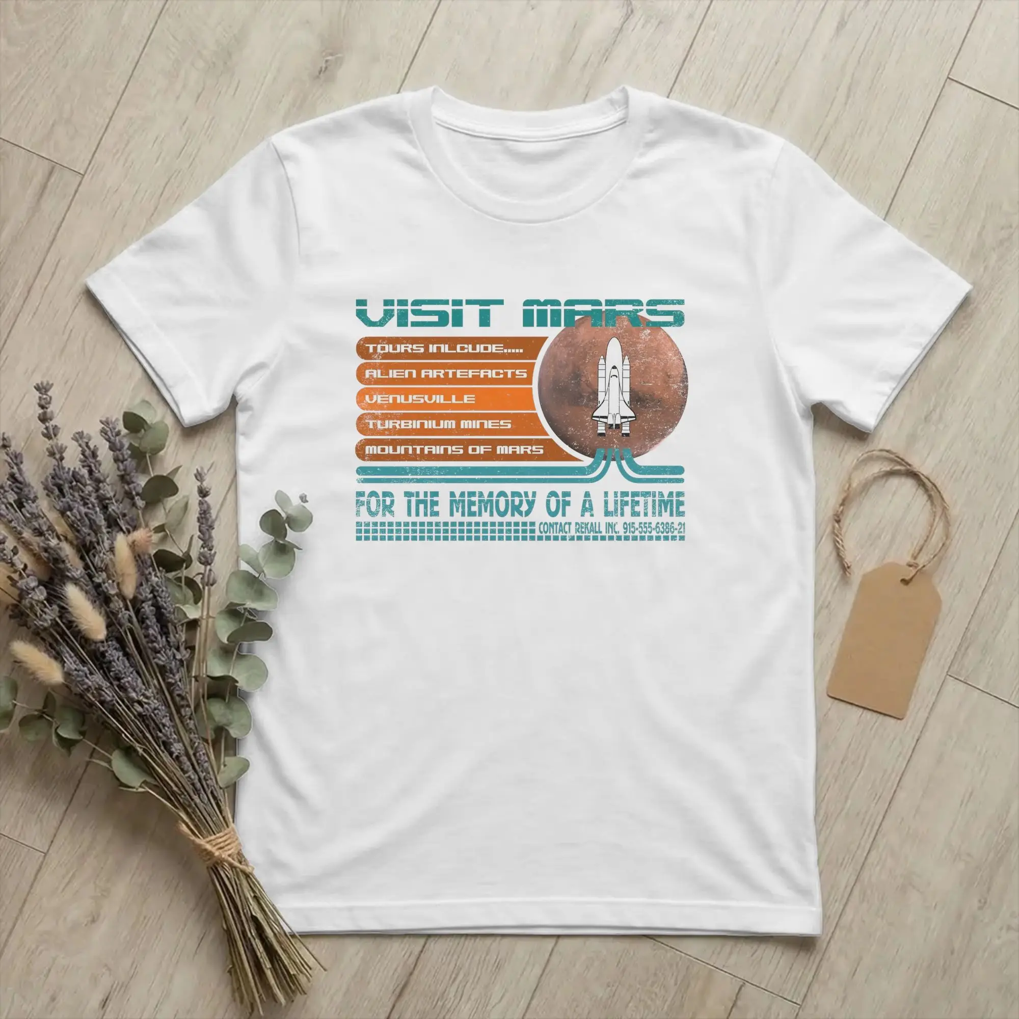 Total Recalling Inspired Visit Mars Men T Shirts Schwarzenegger Funny Tee Shirt Short Sleeve T-Shirts Cotton Graphic Print merch