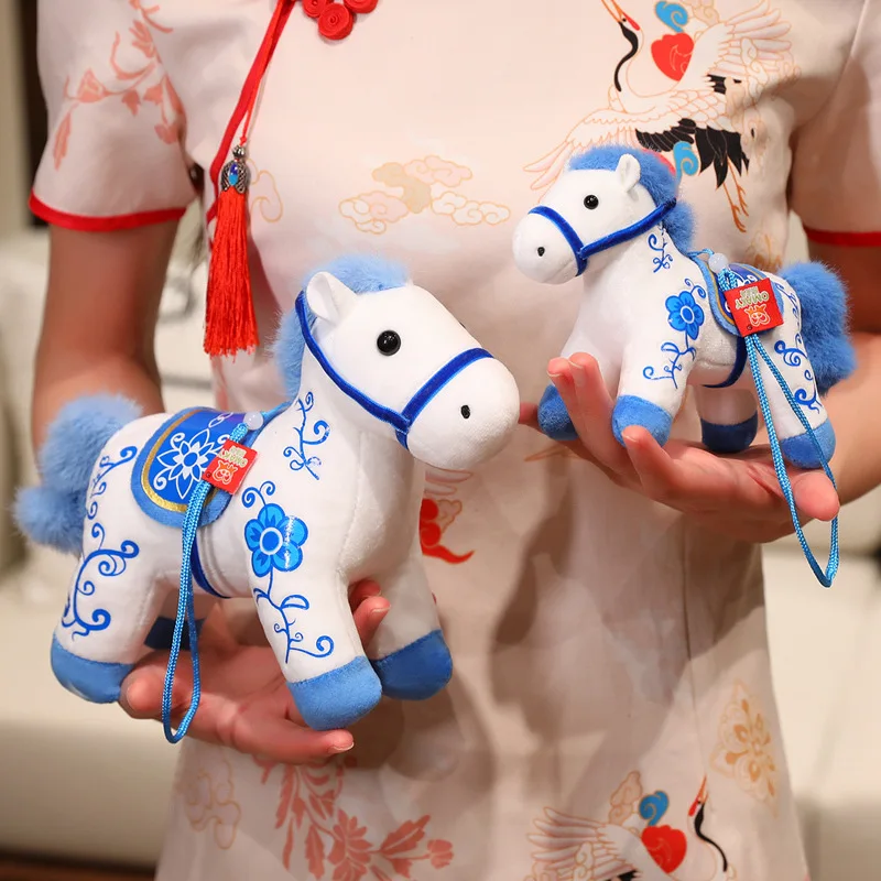 Porte-clés pendentif poney mignon, jouet en peluche 12/20CM, Mini cheval réaliste Kawaii, poupée en peluche, décor de sac, cadeau, Simulation animale