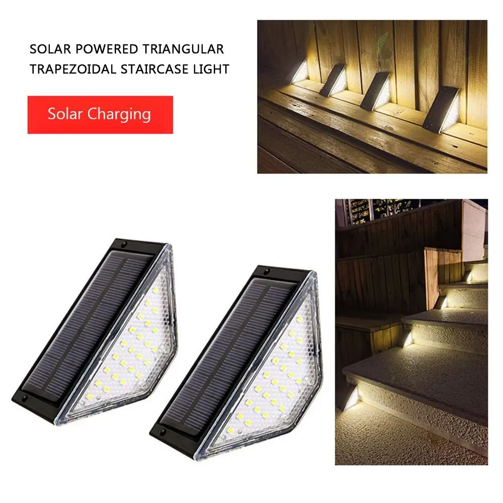

Durable Triangle Solar Step Lamp Warm Light LED Stair Light Waterproof Garden Decoration Outdoor Floor Light Porch Terrace