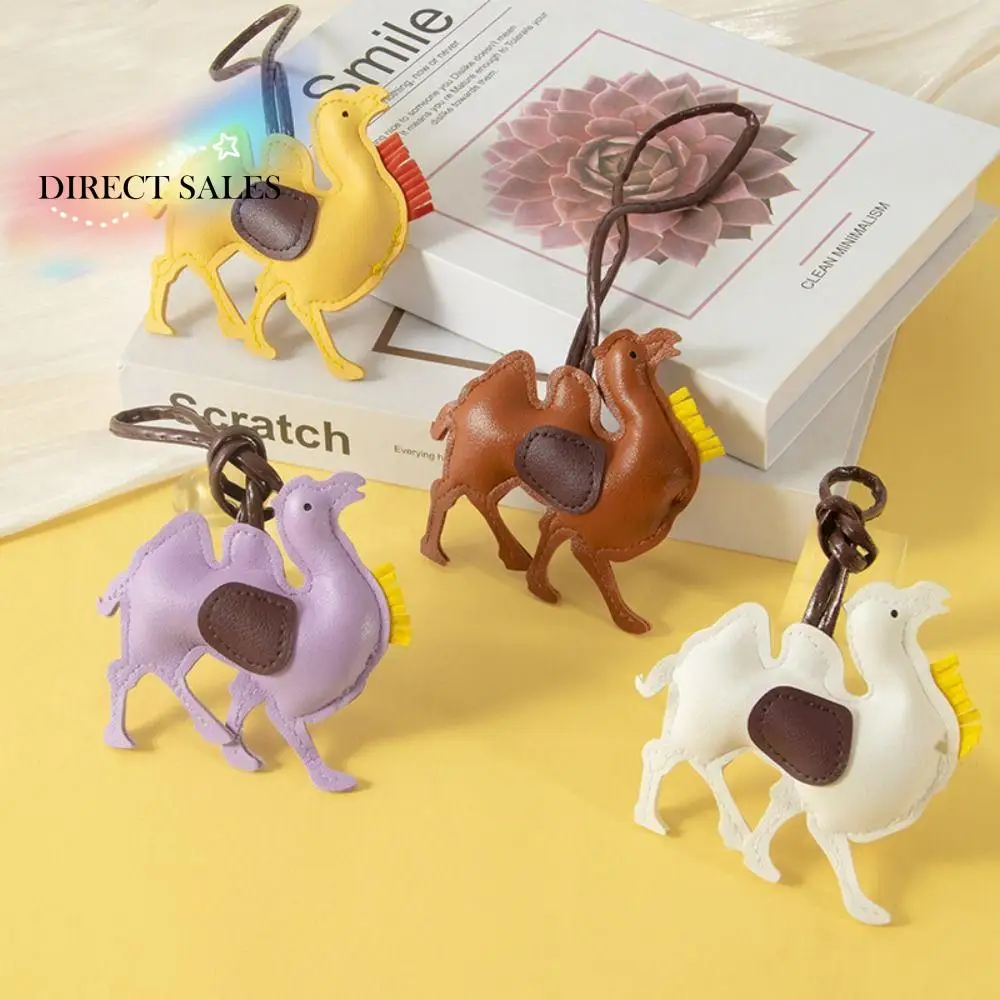 

Trendy PU Leather Camel Keychain Cartoon Fashion PU Leather Hanger 8 Colors Car Keyring Bag Pendant Men
