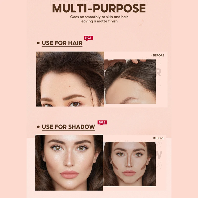 แสตมป์คิ้ว Shaping ชุดกันน้ำ Contour Stencil Tint ธรรมชาติ Stick เส้นผม One Step Brow Stamp มาสคาร่าคิ้ว2022