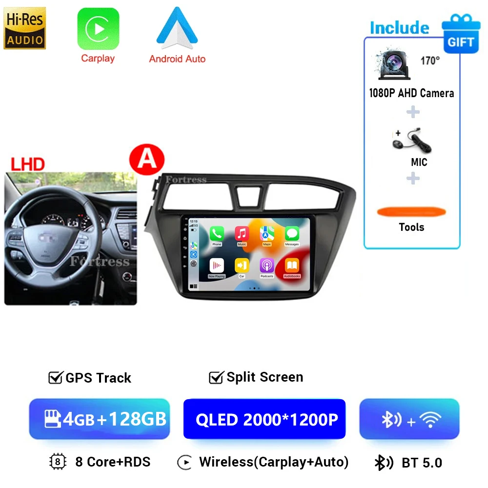Auto radio voor Hyundai i20 2 II GB 2014 - 2018 Android 16 inch scherm Multimedia autoradio navigatie stereo videospeler Carplay Auto