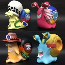 11-12cm nowe Anime jeden kawałek Den Den Mushi Ace Luffy prawo Doflamingo figurka telefon ślimak robak kolekcja pcv chłopcy prezent