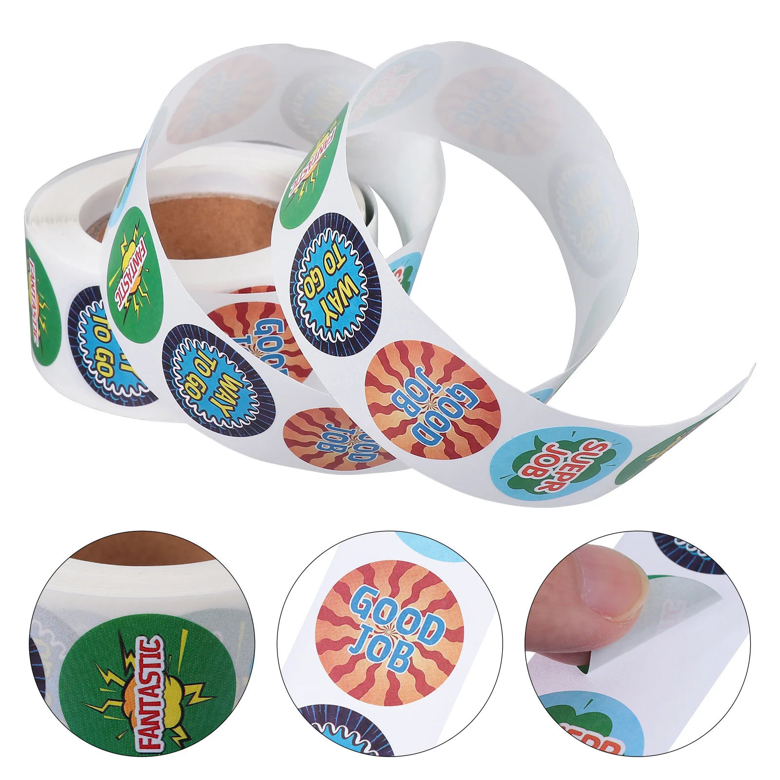 

2 Roll Reward Stickers Teacher Motivation Classroom Sticker Label Portable Self-Adhesive Encouragement Motivational Teacher