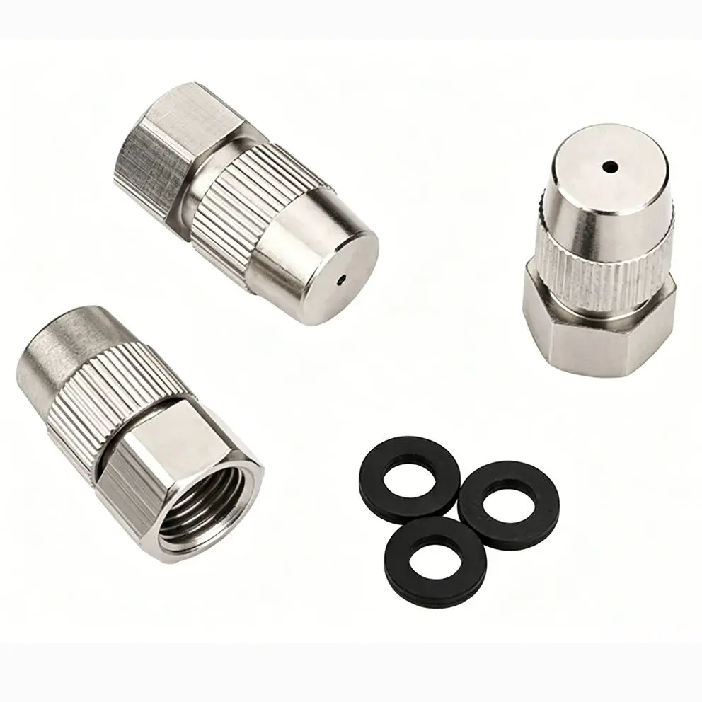 1/4“ 304 Stainless Steel Brass Adjustable Atomizing Nozzle Low Pressure Mist Fog Cannon Nozzle For Industrial Dust Suppression