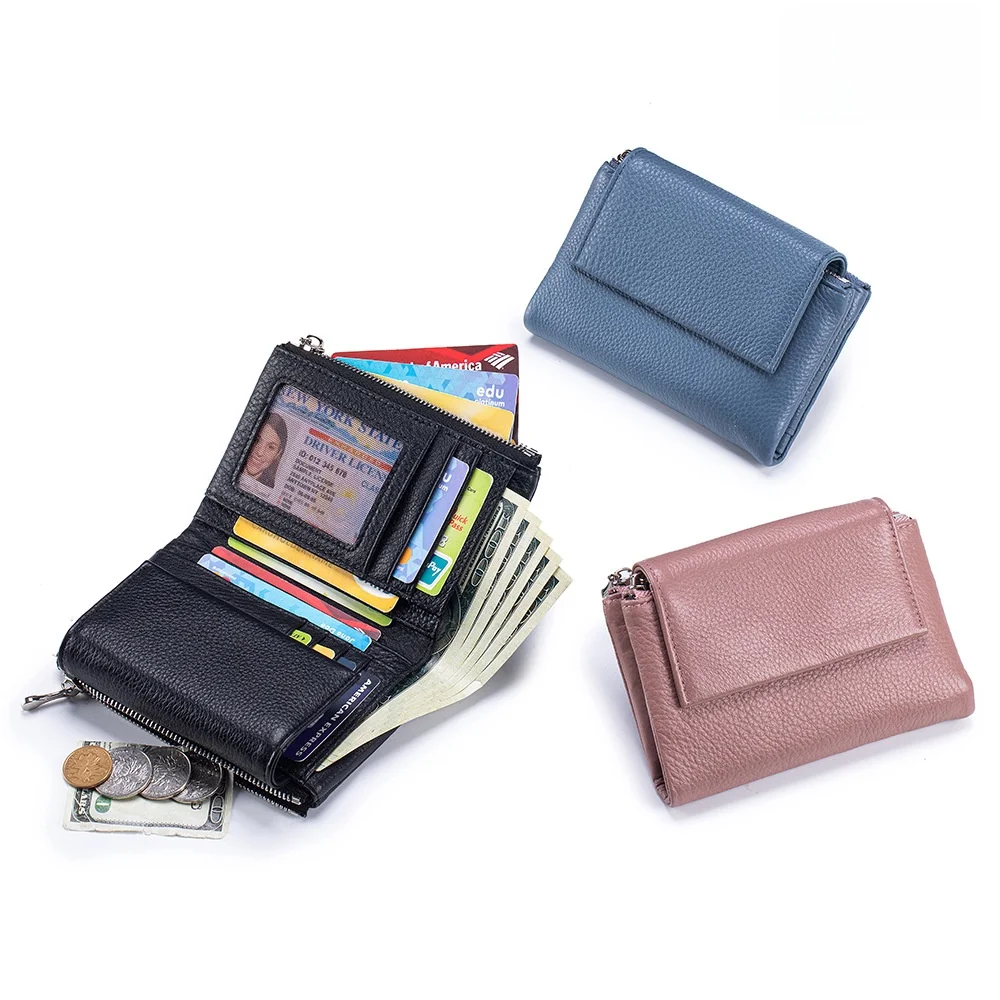 new-fashion-soft-leather-rfid-short-wallet-large-capacity-storage-bag-genuine-leather-clutch-bag-for-women-elegant-card-holder