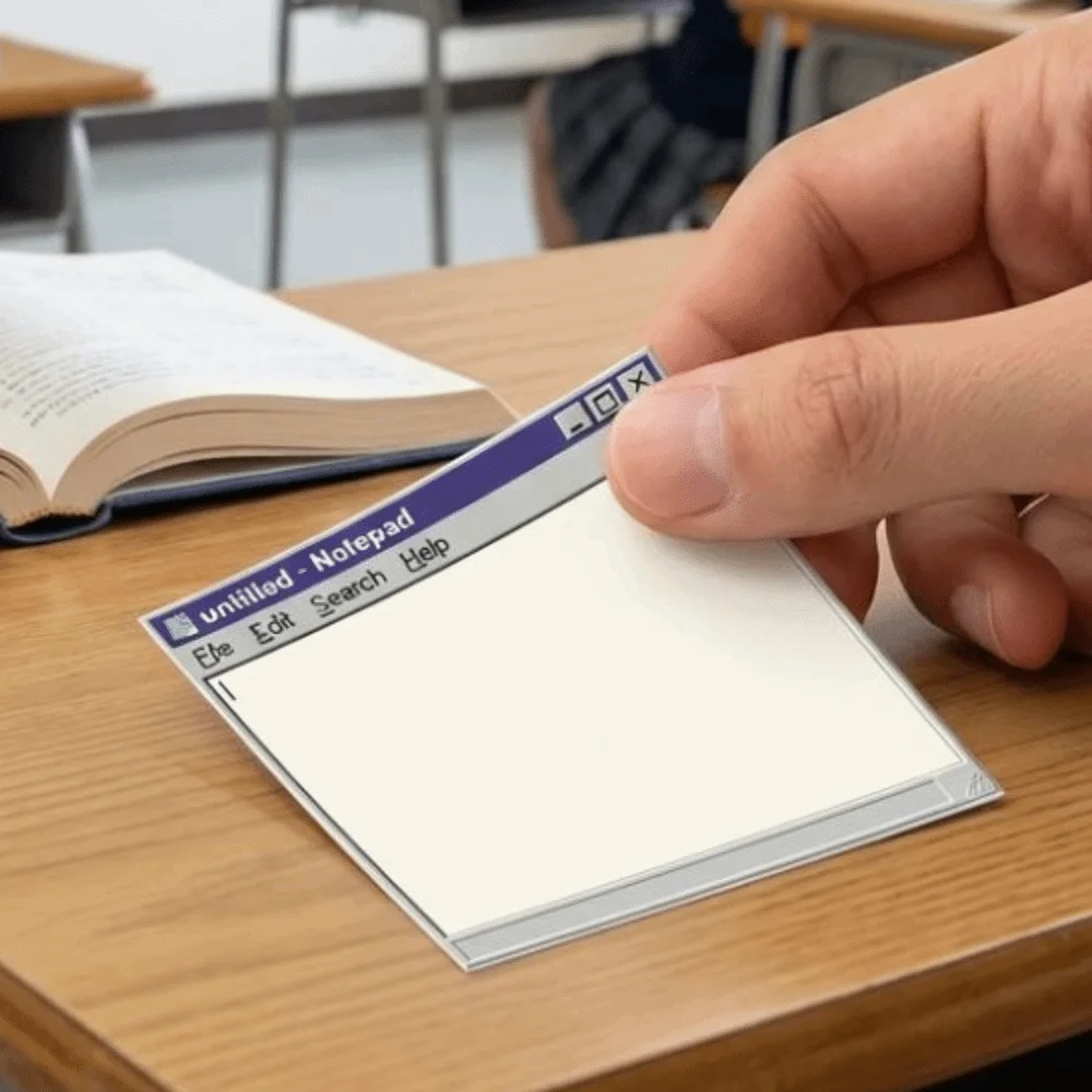 2PCS Self-Adhesive Retro Computer Style Sticky Notes Unique Creative Mini Memo Pad Windows Style Reminder Notes School Supplies