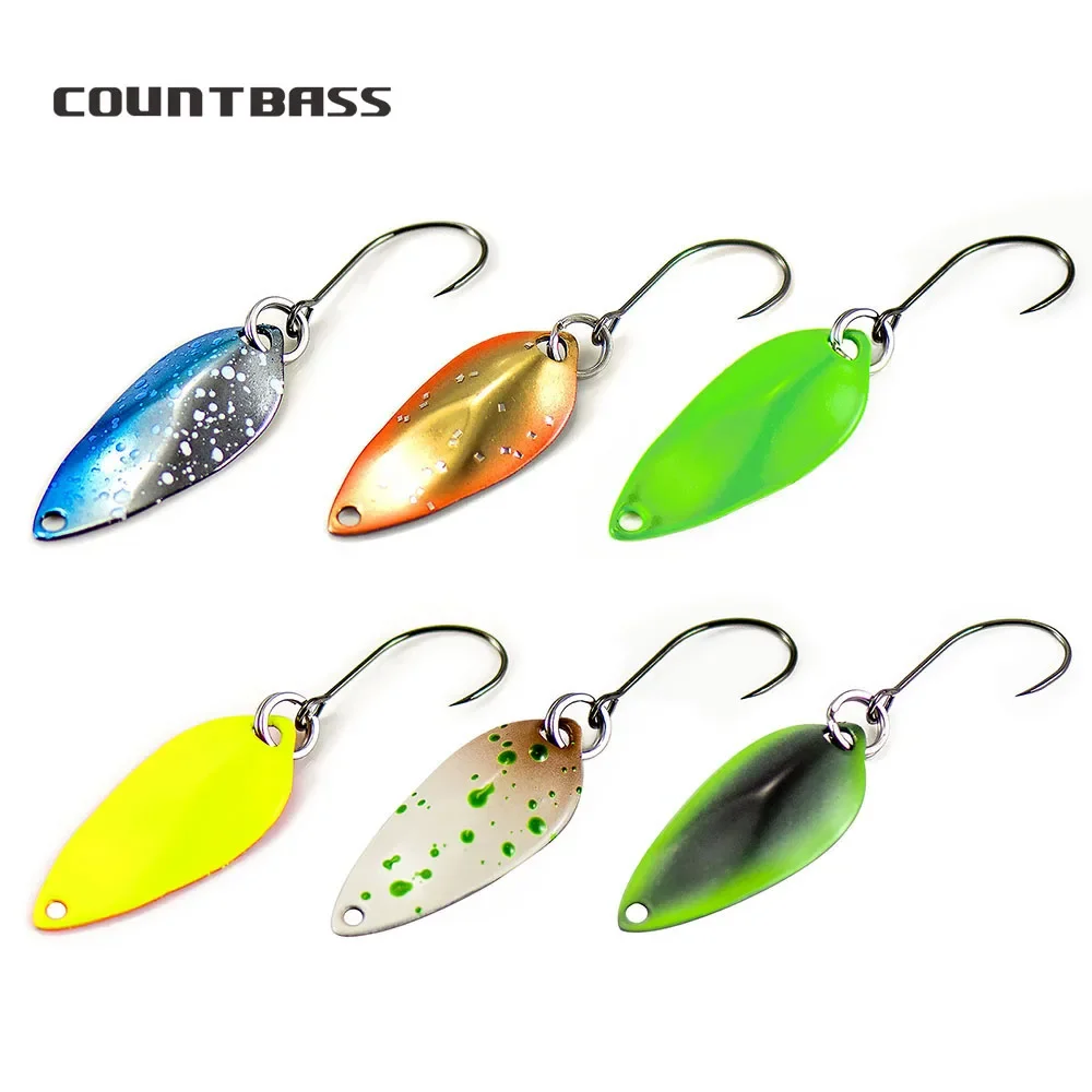 COUNTBASS 6PCS Casting Spoon 3/64oz 1.2g Casting Spoon Fishing Lure For Trout With Barbless Hook