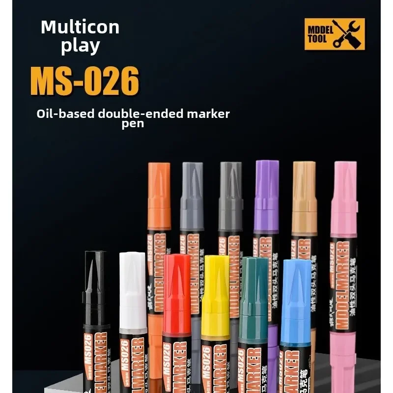 

12pcs MS026 D001-D012 Oil-based Marker Double Headed 0.7mm Marker Set for Gundam DIY Model Coating Tool Model Coloring Hobby DIY