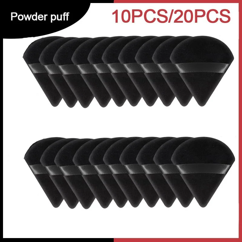 New 10/20Pcs Triangle Velvet Powder Sponge Cosmetics Flours Mini Face Makeup Washable Light Weight Makeup Tool FP03