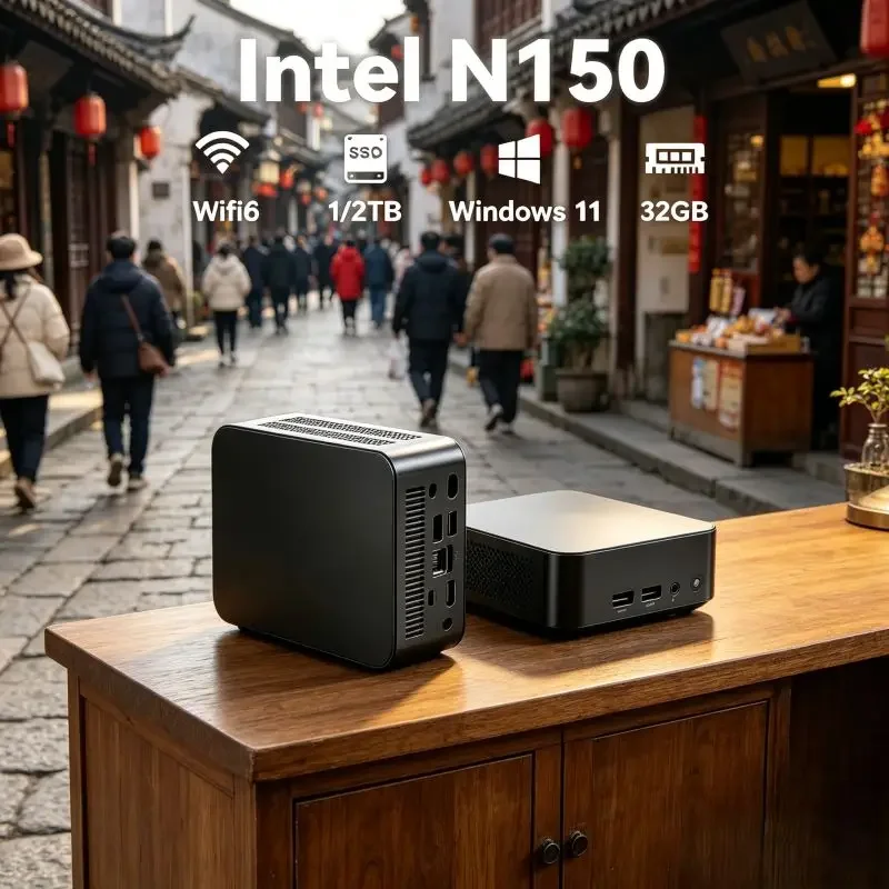 

Compact Mini Computer with Intel Core N150, 16GB SSD and Win11, Built-in WiFi6 and 4K Function, Ideal Lightweight Gear For