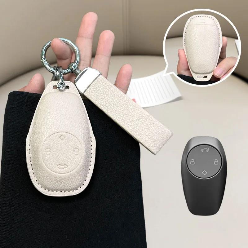 

Leather Car Key Remote Case Cover Protector Keychain Shell For Zero Run t03 2022 c11 s01 C01 B10 C10 Buckle 16 Auto Accessories