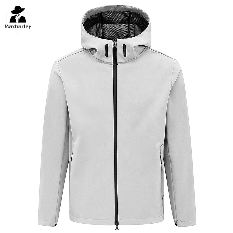 

Outdoor Sports Soft Shell Jacket Men's Autumn Loose Hooded Mountaineering Suit Brand Waterproof Anti-fouling Unisex Windbreaker