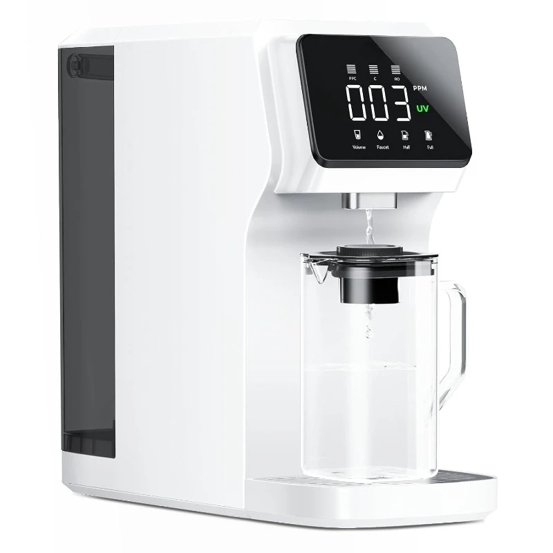 T1 UV Countertop Reverse Osmosis Water , Carafe Boost, 6-Stage RO Filtration System, Home Water Purifier, Reduce