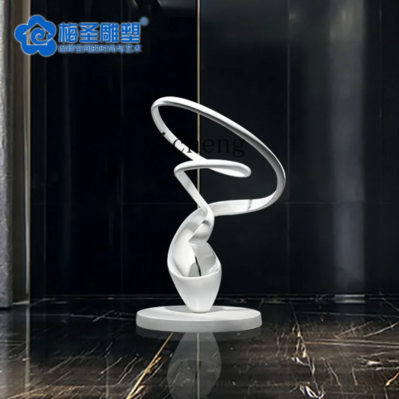 ZC Abstract Ribbon Sculpture Artwork Villa Entrance Living Room Floor Decoration Lobby Decoration