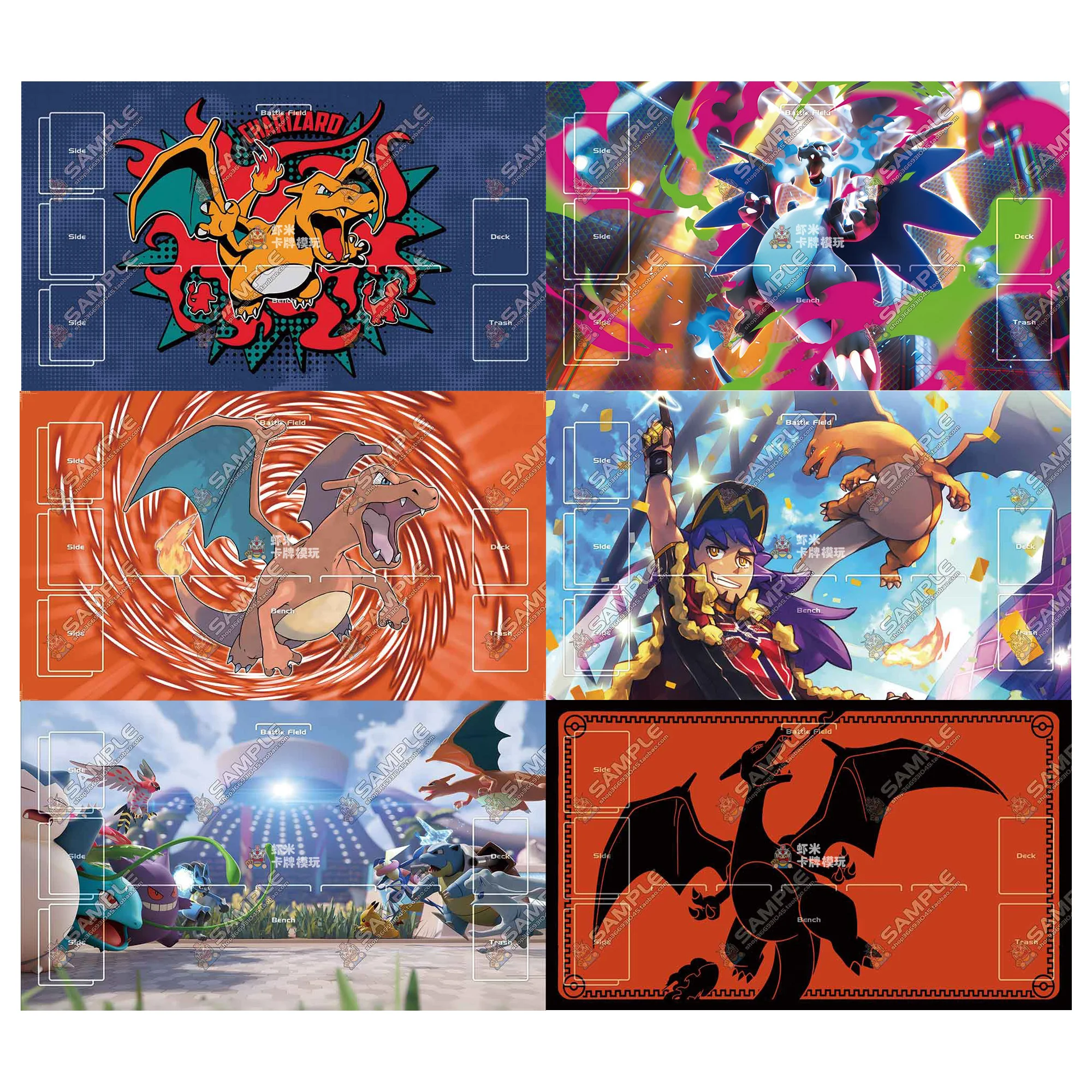 

600X350X2Mm Diy Ptcg Charizard Card Battle Mat Ptcg Charizard Single Player Board Game Card Duel Plate Battle Mat Gift Toys