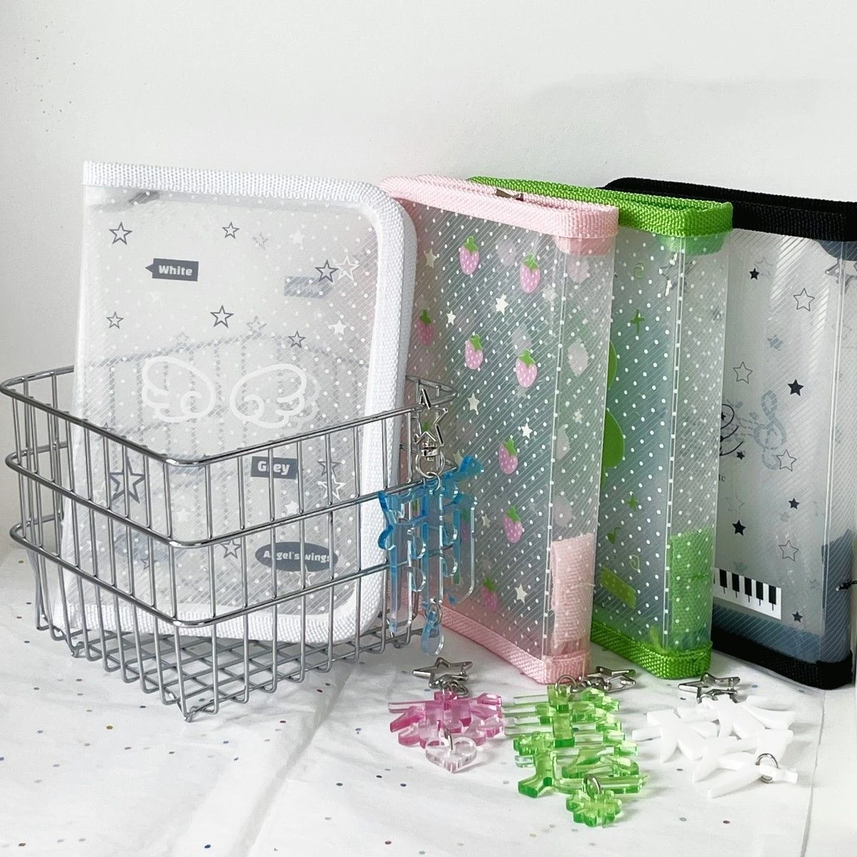 

Cute Stationery Storage Folder File A6 PP Twill Zipper Pouch Document Bag Zip File Folder School Office Supplies