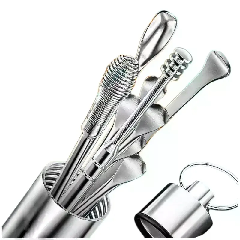 10Pcs/set Stainless Steel Ear Wax Pickers Earpick Wax Remover Portable Ear Clean Tool Daily Ear Care Accessories