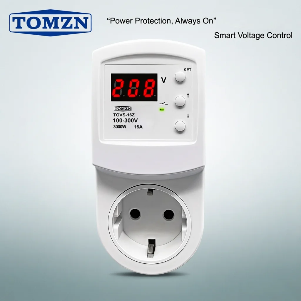 TOMZN TOVS-16Z Automatic Voltage Protector Socket | AC 220V-230V 16A EU Plug | Overvoltage & Undervoltage Protective Device