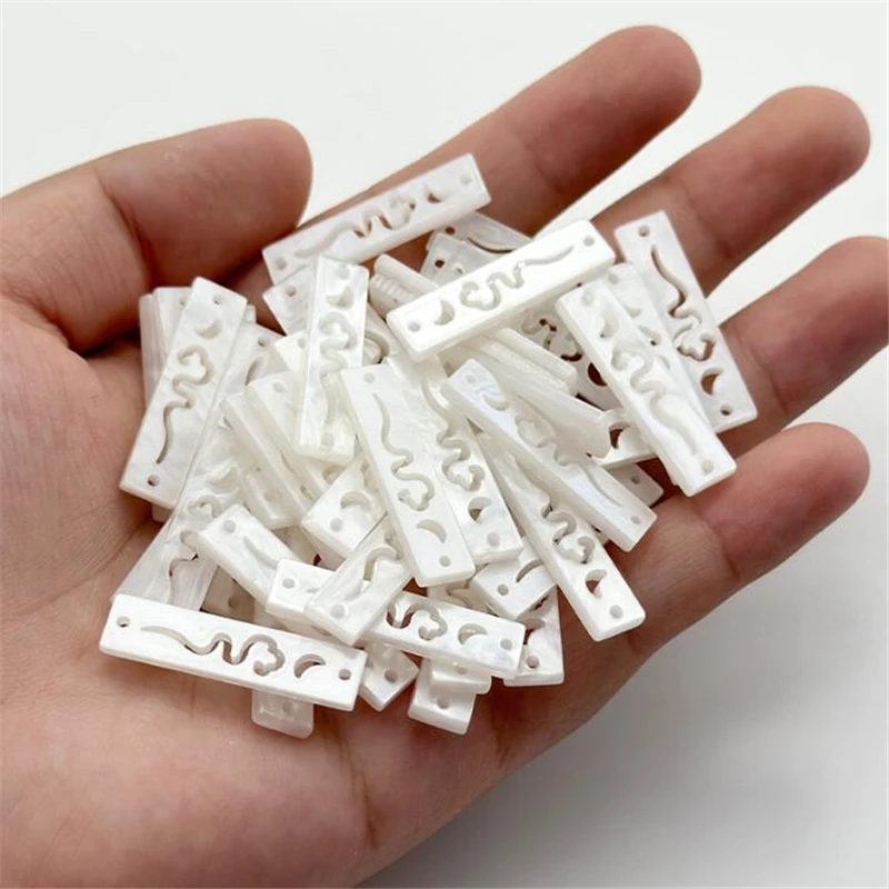 20Pcs/Lot New Acetic Acid Hollow Bar Beads Charm Connectors Diy Earrings Hair Tassel Jewelry Making Resin Acessories