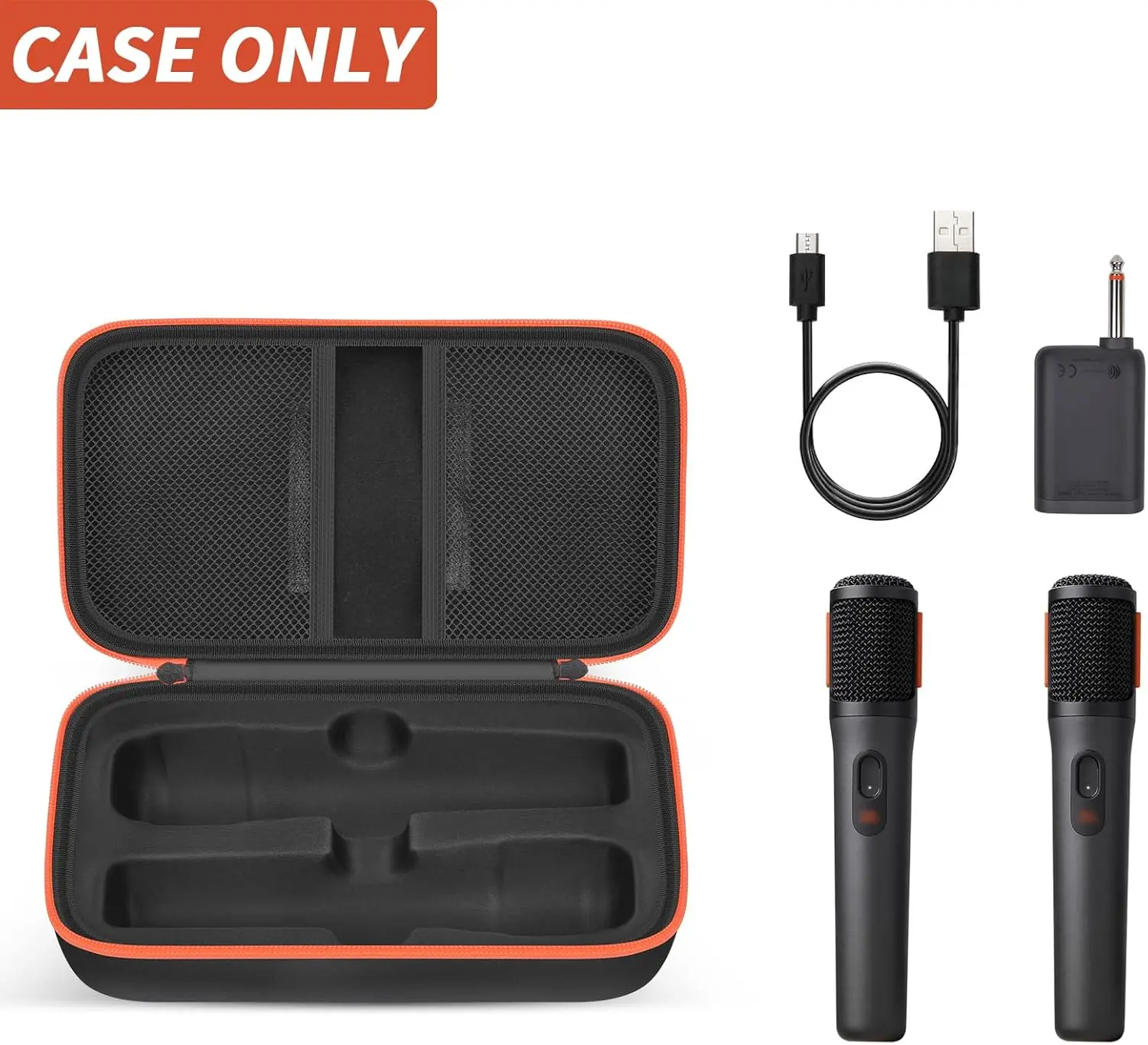 (Case only) Bluetooth Microphone Wireless Case Compatible with JBL PartyBox Wireless Mic-2X Digital Microphones, Mic Box