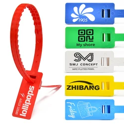 Pull Tight Tags High Strength Custom Plastic Security Seals for Truck Cargo Numbered Shipping Laber for Trailer Container 100pc