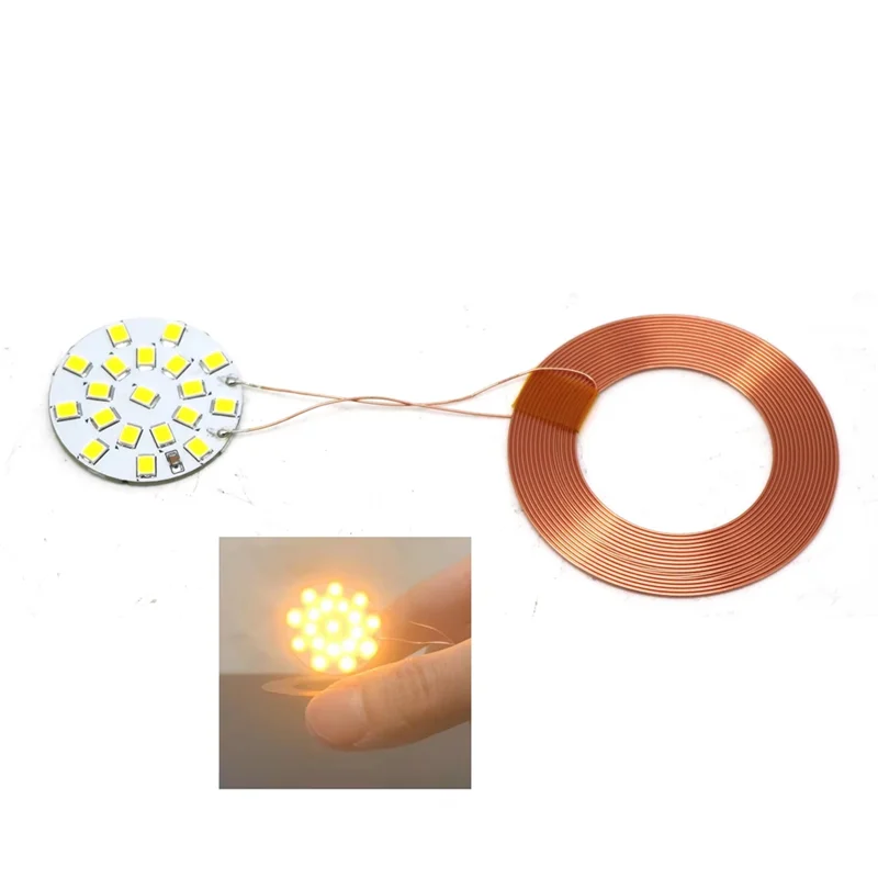【الضرورة】مصباح إضاءة LED لاسلكي لإمداد الطاقة مع ملف DIY جهاز إرسال لفائف التعريفي ماجليف الإرتفاع المغناطيسي