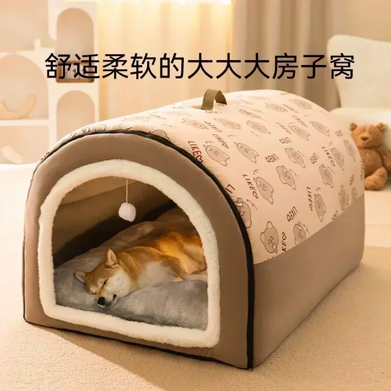 Winter Warm Dog House Can Be Dismantled and Washed Four Seasons Large Dog House Pet Sleeping Supplies