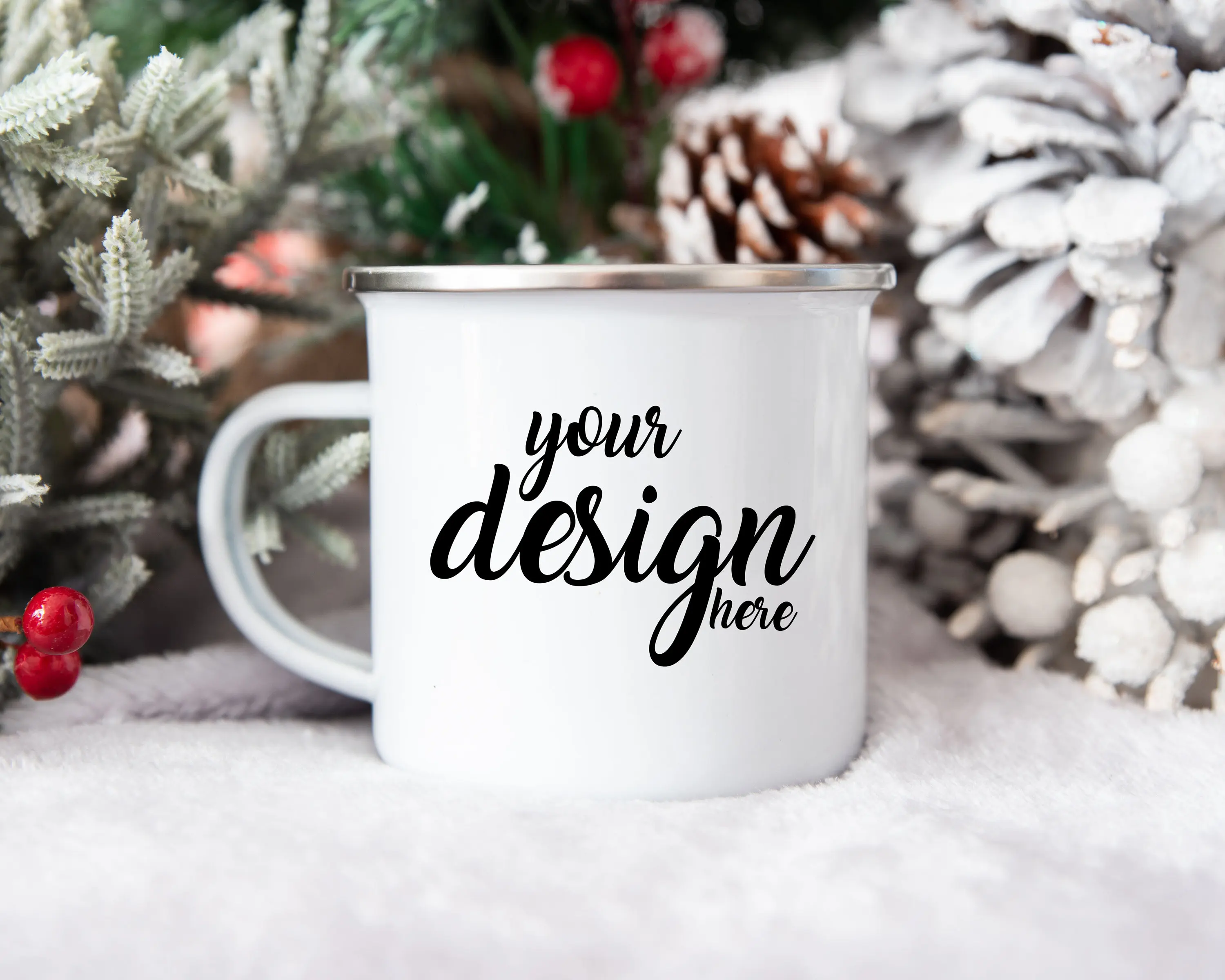 Custom Logo Enamel Coffee Mug Cute Print Company Name Cup DIY Text Store Message Mug