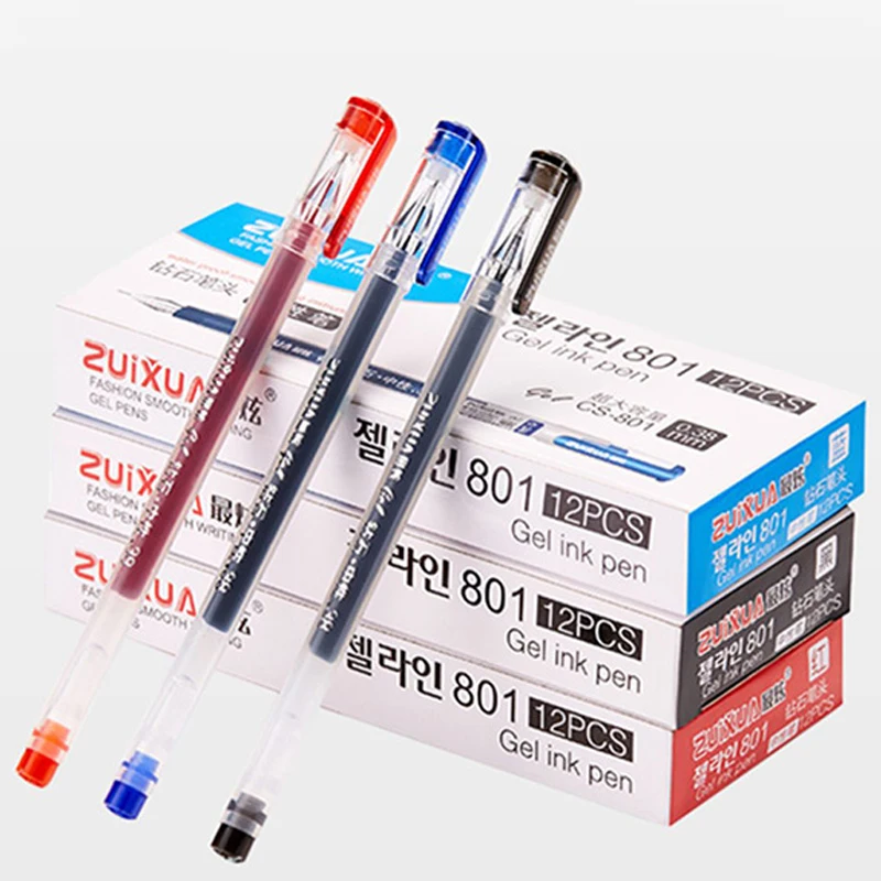 

0.38mm Large-capacity Ink Diamond Tip Gel Pen Black/Blue/Red Refill Exam Signing Writing School Office Supplies