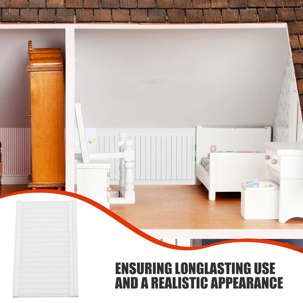 2Pcs Mini Dollhouse Wall Panels Elegant Wainscot Decoration Versatile Miniature Home Display and Landscaping House Supplies